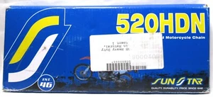 Cadena de motocicleta SUNSTAR 520HDN resistente sin sellado 520X120 #691-0420 >NUEVA< - Imagen 1 de 3