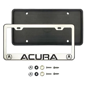 Protector de silicona con marco de licencia de acero inoxidable cromado 304 grabado láser negro Acur - Imagen 1 de 1