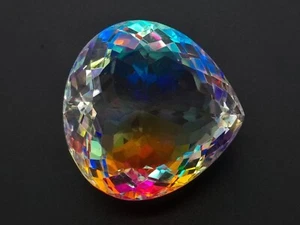 81.75 Ct Lab-Created EGL Certified Mystic Aura Quartz Pear Cut Loose Gemstone - Picture 1 of 6