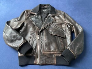 DSQUARED2 Lederjacke Fliegerjacke Gr. 48 Neu braun Bikerjacke - Bild 1 von 7