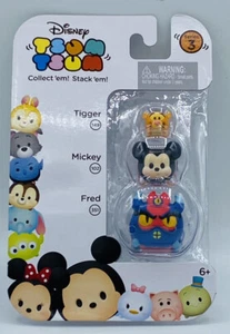 Disney Tsum Tsum Series 3 Tigger 149 Mickey 102 & Fred 351 Stack Em 2016 New - Picture 1 of 2
