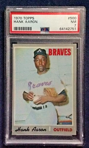 1970 Topps Baseball #500 Hank Aaron Braves PSA 7 casi nuevo #64142751 - Imagen 1 de 2