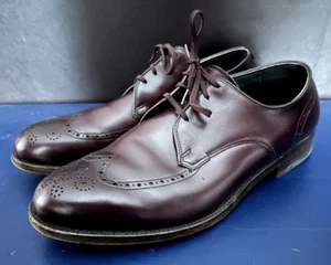 Men's E.T. Wright Burgundy Wingtip Leather Oxford Lace Up Dress Shoes 10 D Clean - Picture 1 of 7