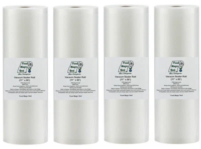 Vacuum Sealer Bags 4-11x50 Rolls Food Magic Seal Food Storage Bags! Great $Saver