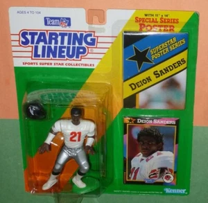 1992 DEION SANDERS Atlanta Falcons #21 Neon + poster Starting Lineup - Picture 1 of 3