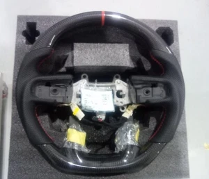 Real 3K Carbon Fiber Heated Leather Steering Wheel Fit Dodge Ram TRX 2019+ - Picture 1 of 1