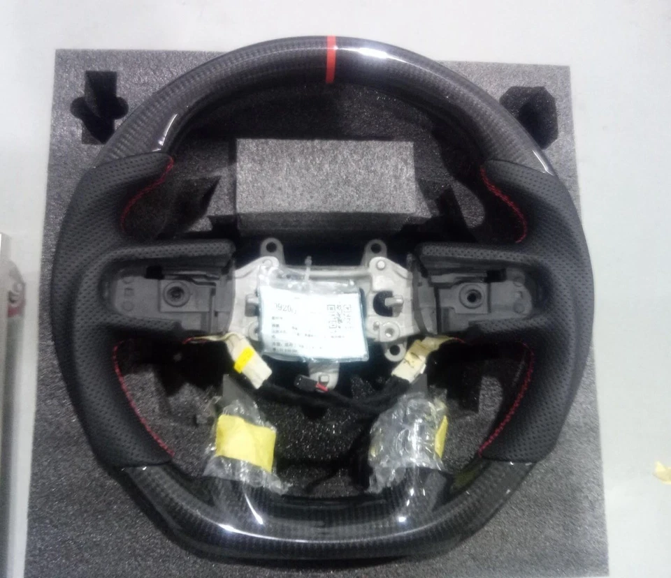 Real 3K Carbon Fiber Heated Leather Steering Wheel Fit Dodge Ram TRX 2019+ - Image 1 of 1