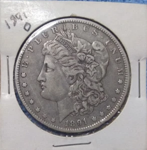 1891 0 AMERICAN MORGAN SILVER DOLLAR 90%SILVER - Picture 1 of 2