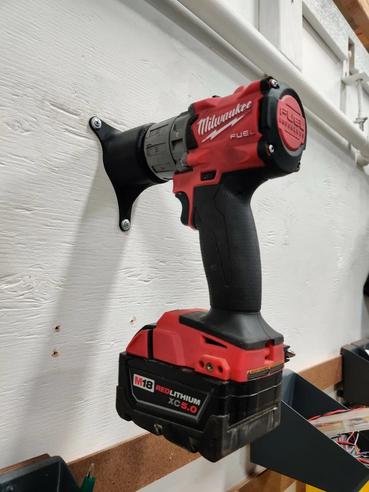 Milwaukee drill wall holster for drill, hammer drill, easy to mount fast access - Image 1 of 2