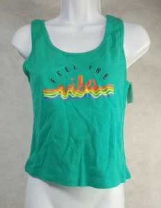 Mighty Fine Feel the Vibes Mid Drift Tank Top Size XL - Picture 1 of 5