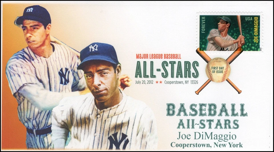 AO-4697-1, 2012, Joe DiMaggio, Add-on Cachet, Baseball All-Stars, DCP, FDC, SC 4 - Image 1 of 1