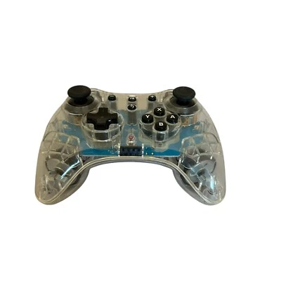 Afterglow Nintendo Wii U Pro Controller PL-8622 Clear Blue LED Gaming - Image 1 of 4