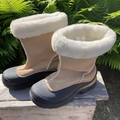 Botas para mujer Lands’ End forradas de piel sintética excelente estado usadas  Foto 1 de 4