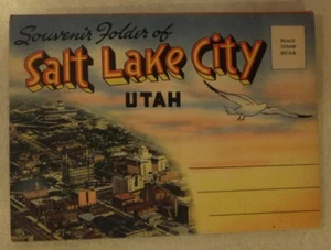VTG SALT LAKE CITY UTAH TRAVEL SOUVENIR PICTURE FOLDER 18 POSTCARDS NEVER MAILED - Picture 1 of 6