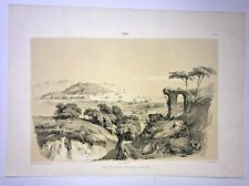 BONE ALGERIA by DE MATHAREL 1850 LARGE ANTIQUE LITHOGRAPHIC VIEW 