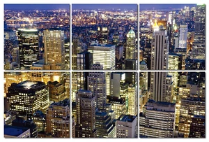 Bilder Set Manhatten Skyline New York City Fotodruck Wandbild 6-tlg je 40x40 cm - Bild 1 von 4