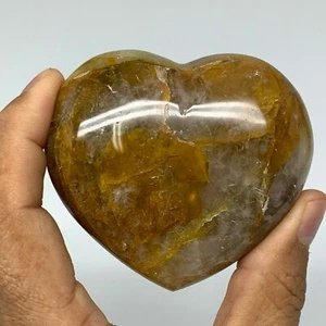193.9g,2.5"x2.8"x1.2" Natural Orange Quartz Heart Crystal Reiki Energy,B3464 - Picture 1 of 11