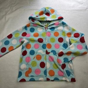 Gymboree 2011 Little Girls Size L 10-12 Hooded Fleece Zip Front Jacket Dots - Picture 1 of 5