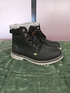 Mishansha Damen schwarz Kunstleder Schnee Wandern Stiefel wasserabweisend US Größe 6 - Bild 1 von 14