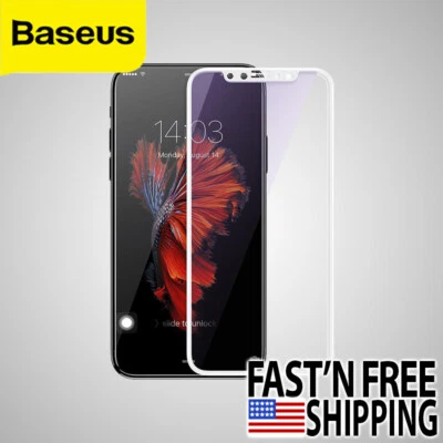 For iPhone X XS 0.23mm Full Glass Anti-Blue Light Tempered Glass Film - Image 1 of 4