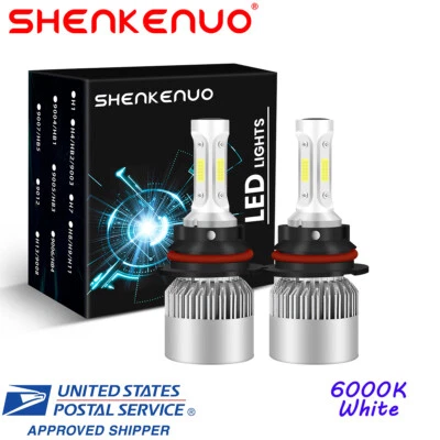 SHENKENUO For FORD Crown Victoria 1998-2011 -2x 9007 LED Headlight Bulbs High Low Beam Kit