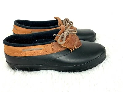 Lands End Duck Botas Borla Mocasines Zapatos 10 Mujeres Negro Marrón Ajuste 9 Foto 1 de 4