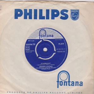 Johnny Mathis – Starbright (Fontana 1960) 7" vinyl single VG/VG - Picture 1 of 4