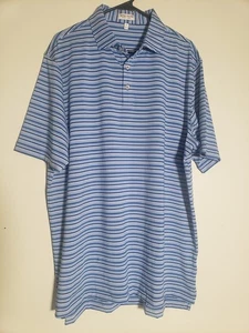 Camisa polo de golf Peter Millar Summer Comfort para hombre azul a rayas talla XL - Imagen 1 de 7