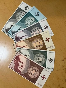 WW2 WWII German HG Luftwaffe leader currency set of 6 - Picture 1 of 3