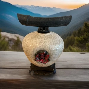 Matthew Lovein Raku Art Pottery Wish Keeper Jar 13" Tall VGC Hawaii - Picture 1 of 11