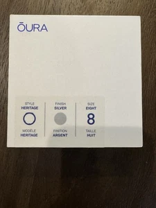 Oura New Heritage Silver Ring Size 8, w/o charging cord, See Description - Picture 1 of 5