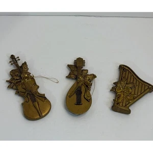 Ornamenti Natalizi Vintage a Forma di Strumenti Musicali Plastica Oro Duro - Foto 1 di 10