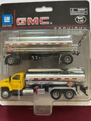 HO Scale Boley  #3018-86 GMC Top Pick yellow cab, silver  double tankers - Image 1 of 3