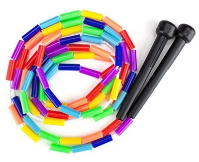   Радужная скакалка с пластиковой сегментацией из бисера, 7 футов многоцветная - Изображение 1 из 4