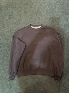 Sudadera Pullover Vintage CHAMPION ECO Auténtica Cuello Redondo Negra Para Hombre Grande - Imagen 1 de 4