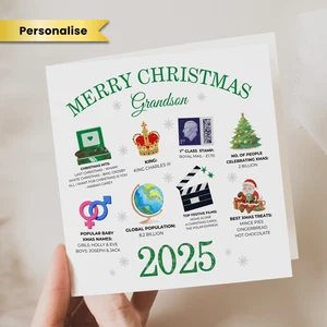 Personalisierte Weihnachtskarte für Enkel Opa Bruder Sohn Neffe Pate Fakten - Bild 1 von 2