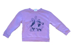 Girls Baby Gap Disney Frozen Purple Glitter Sweatshirt Size 5 - Picture 1 of 3