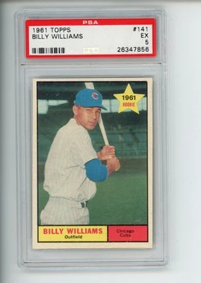 1961 Topps Billy Williams #141 Star Rookie Chicago Cubs PSA 5 EX Foto 1 de 2