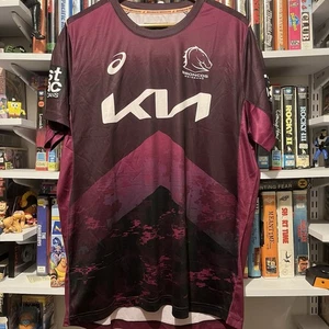 Nwot! 24/25 Brisbane Broncos ASICS Training Jersey Shirt L 2024 2025 NRL Auth!! - Picture 1 of 4