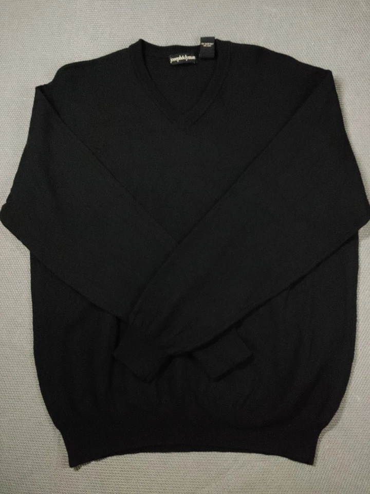 Suéter Joseph & Lyman Para Hombres Cuello en V Lana Merino Talla XXL Negro Hecho en Australia  Foto 1 de 4