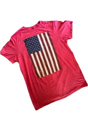 Camiseta para hombre bien usada talla M manga corta estampado bandera americana Foto 1 de 4
