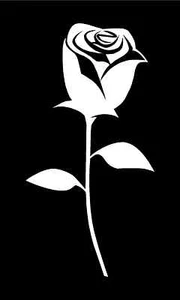 SINGLE ROSE Vinyl Decal (3 Sizes, 12 Colors) - Picture 1 of 2