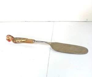 Haddad Líbano Grúa Bronceada Pájaro Pastel Servidor Incrustado Cuerno de Vaca Latón - Imagen 1 de 7