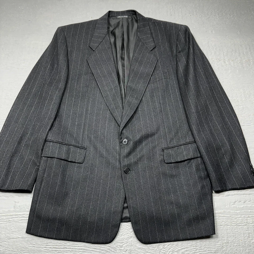 Blazer Pal Zileri Para Hombres 44 Gris Oscuro Rayas Lana Cachemira Lanificio Hecho en Italia Foto 1 de 4