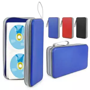 Custodia porta CD/DVD 96 dischi portafoglio organizer portatile cerniera borsa portaoggetti - Foto 1 di 19