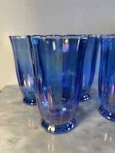 Pioneer Woman Blue Luster Glasses 5 pieces