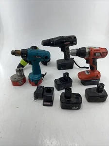 Lot of 4 Cordless Drills Craftsman/B&D/ Makitabatteries Charger Untested AS-IS - Picture 1 of 10