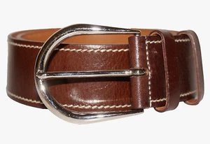 Vintage MIU MIU #2456 Brown Leather Belt 32" ITALY - Picture 1 of 9