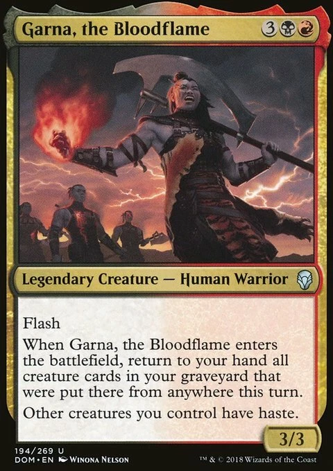 Magic the Gathering MTG Garna, the Bloodflame (194) Dominaria   LP - Image 1 of 1