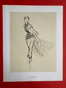 Poster René GRUAU Pierre Balmain 1952 illustration dessin deco Givenchy affiche  - Picture 1 of 3